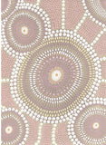 Patterned fabric with circular designs in pink and white