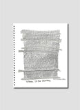 Spiral-bound notebook with woven pattern design on a gray background