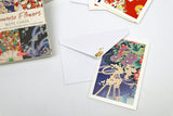 Japanese Flowers Note Cards - opened