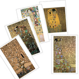 Collage of Gustav Klimt artworks on a white background