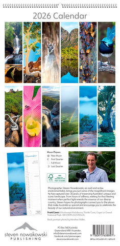 Wild Places Australia Slimline Mini Wall Calendar 2026 - back cover