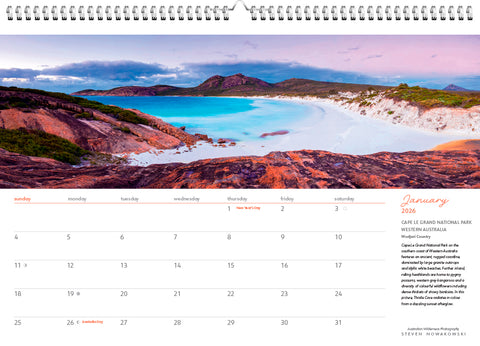 Wild Places Australia Large Wall Calendar 2026 - month