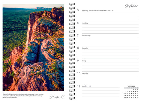 Wild Places Australia Diary 2026 - internal view