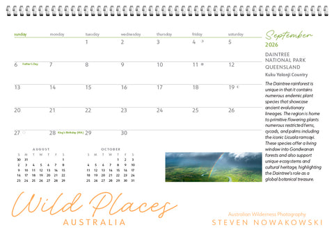 Wild Places Australia Desk Calendar 2026 - internal