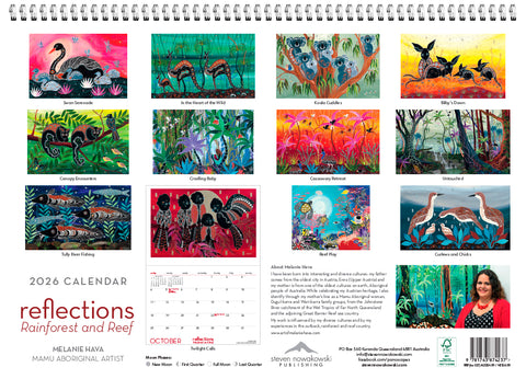 Reflections - Rainforest & Reef Melanie Hava Wall Calendar 2026 - back
