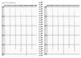 2027 year planner with monthly grid layout on a white background