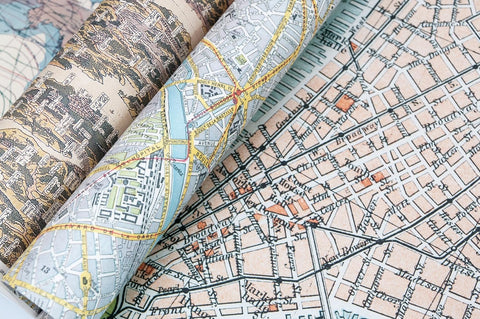 Maps Gift & Creative Wrapping Papers - inside view