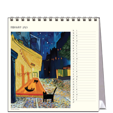 Niaski - Cat Artists Desk Calendar 2025 - month