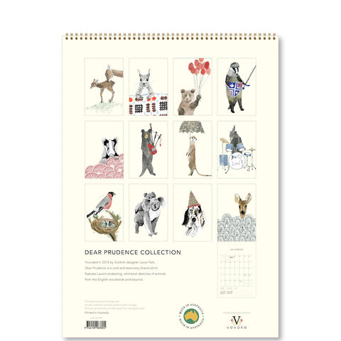 Dear Prudence Medium Wall Calendar 2026 - back