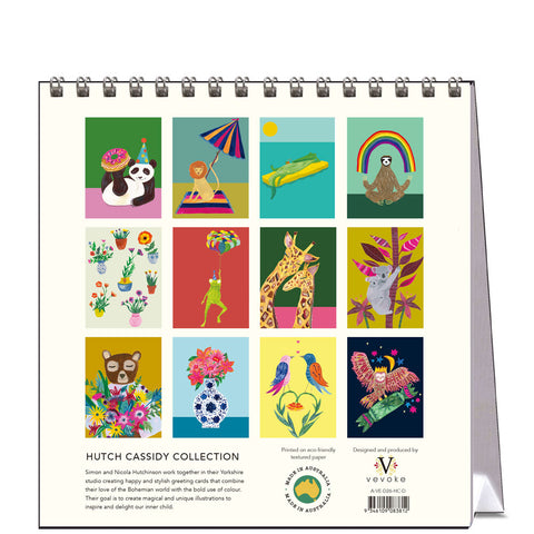 Hutch Cassidy Desk Calendar 2026 - back