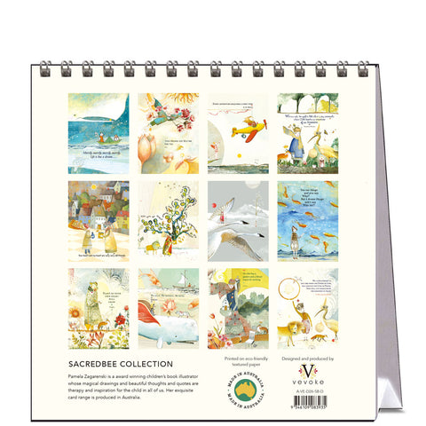 Sacredbee Desk Calendar 2026 - back
