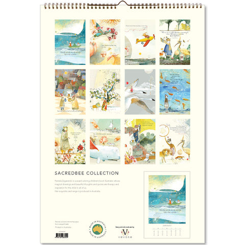 Sacredbee Large Wall Calendar 2026 - back