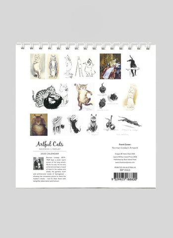 Artful Cats - Norman Lindsay Desk Calendar 2025 - back