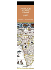 Calendar and bookmark with antique map design on a white background