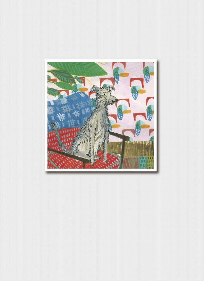 Erin Keen Small Art Card - Armchair Dog