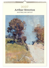 Calendar cover with artwork of a landscape featuring trees and a path, titled '2027 Arthur Streeton Australian Artist'.