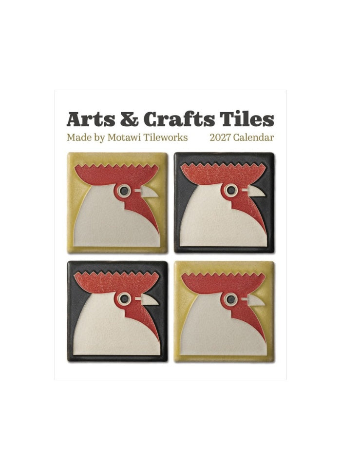 2027 calendar cover with Arts & Crafts Tiles design by Motawi Tileworks on a white background