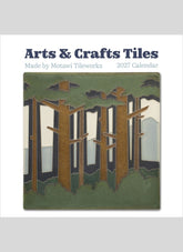 Calendar cover for Arts & Crafts Tiles by Motawi Tileworks with a design of trees and mountains.