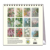 Calendar with illustrations of flowers by Ellis Rowan on a white background