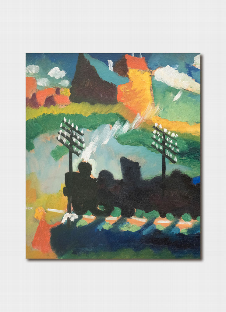 Wassily Kandinsky art card - Railroad at Murnau (detail) 1909