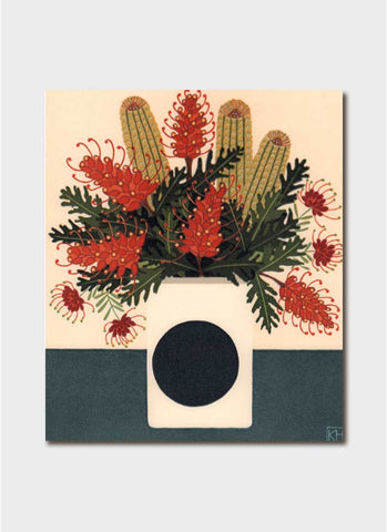 Kate Hudson art card - Grevilleas & Banksia