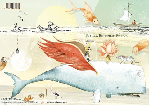 Sacredbee greeting card - Silly, Kind, Honest back cover
