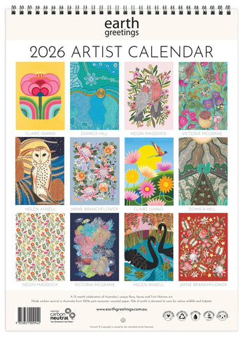 Earth Greetings Artist Calendar 2026