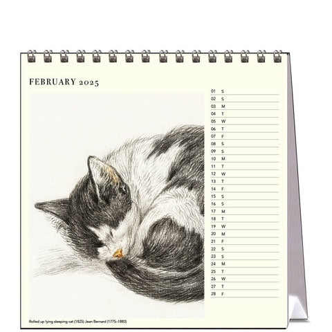 Cat Drawings Desk Calendar 2025 - month