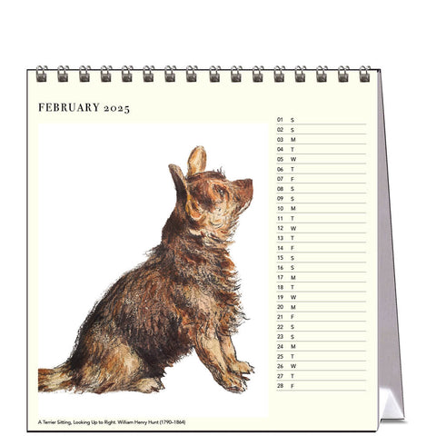 Dog Drawings Desk Calendar 2025 - month
