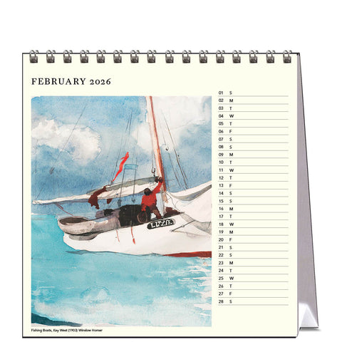 Boats Desk Calendar 2026 - month