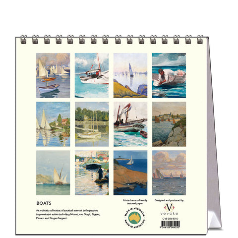 Boats Desk Calendar 2026 - back