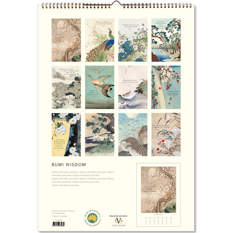 Rumi Wisdom Large Calendar 2026 - back