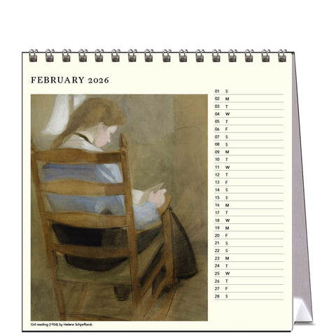 The Reading Woman Desk Calendar 2026 - month