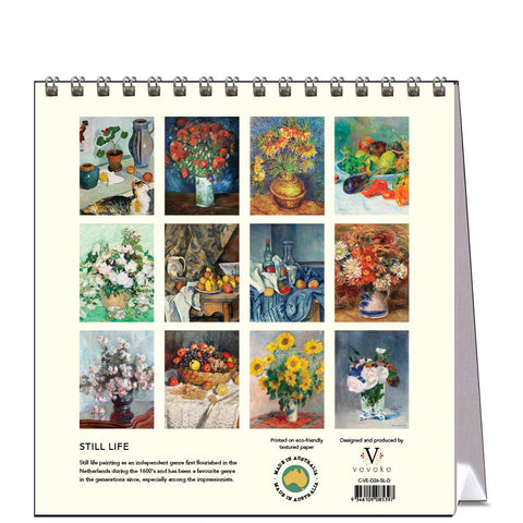 Still Life Desk Calendar 2026 - back