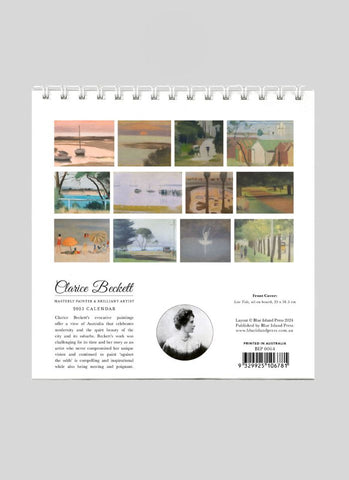 Clarice Beckett Desk Calendar 2025 - back