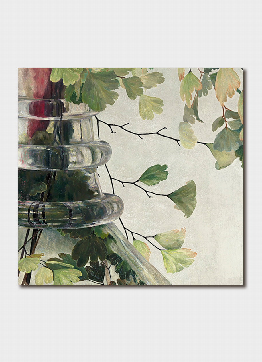 Painting with maidenhair fern in a carafe