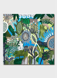 A colourful artwork in blues and greens.