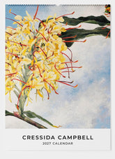 Cressida Campbell 2027 calendar with a floral design on a white background