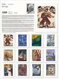 Collection of Marc Chagall artworks with a portrait and text on a white background