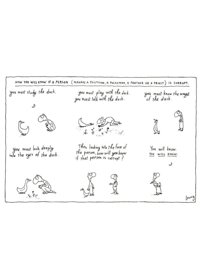 Leunig cartoon card - Duck Study