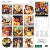 2027 calendar with artistic illustrations of cherubs and angels by Allaluna.