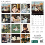2027 calendar with artistic images of women and boats, featuring the brand 'Allaluna'.