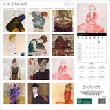 2027 calendar with artistic illustrations on a white background