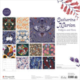 Calendar cover with various floral and nature-themed designs and 'Catherine Marion' branding.