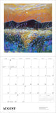 Calendar with abstract landscape design for August