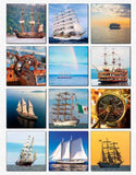 A grid of the images for each month in the Sailing Tall Boats calendar.
