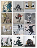 A grid with images for each month of the year from the Banksy Calendar.