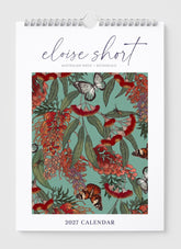 2027 calendar with floral and butterfly design on a white background