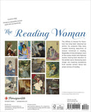 Back cover of a calendar titled 'The Reading Woman' with images of women reading and Pomegranate Communications branding.