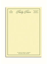 Yellow menu with black text on a white background
